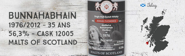 Bunnahabhain – 1976/2012 – 35yo – 56,3% – Cask 12005 – Malts of Scotland – Angel’s Choice