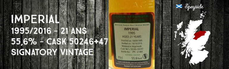 Imperial – 1995/2016 – 21yo – 55,6% – Cask 50246 + 50247 – Signatory Vintage – Cask Strength