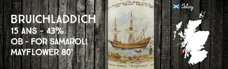 Bruichladdich – 15yo – 43% – OB – for Samaroli Import – Mayflower 80’ – White Ceramic Decanter