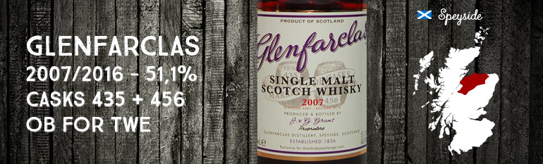 Glenfarclas – 2007/2016 – 51,1% – Casks 435 + 456 – OB – for The Whisky Exchange