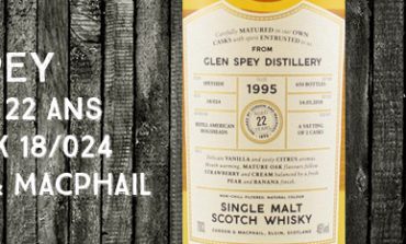 Glen Spey - 1995/2018 - 22 ans - 46% - Cask 18/024 - Gordon & MacPhail - Connoisseurs Choice