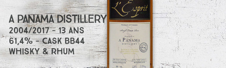 A Panama Distillery – 2004/2017 – 13 ans – 61,4% – Cask BB44 – Whisky & Rhum – L’esprit – Panama
